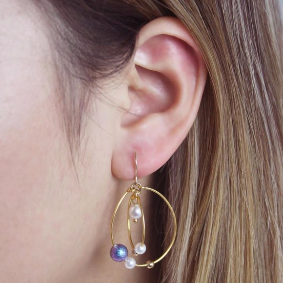 Spiral Galaxy Earring La Meno - Picture 2 of 2